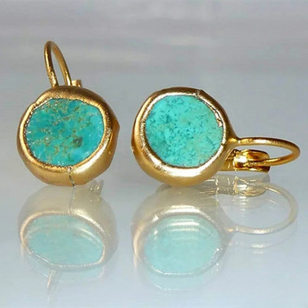 Turquoise & Gold Earrings