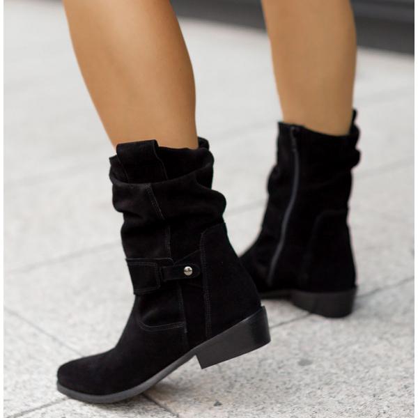 Mia | Rustic Slouchy Suede Ankle Boots