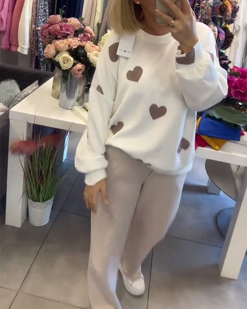 Sophie | Cozy Heart Print Lounge Set for Women