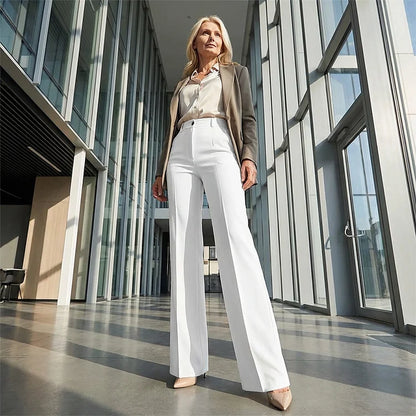 High-Waist Career Trousers