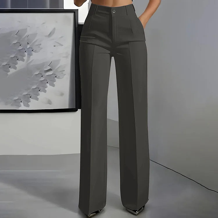High-Waist Career Trousers