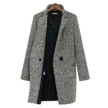 Veronica | Stylish Women's Houndstooth Wool Coat with Elegant Design