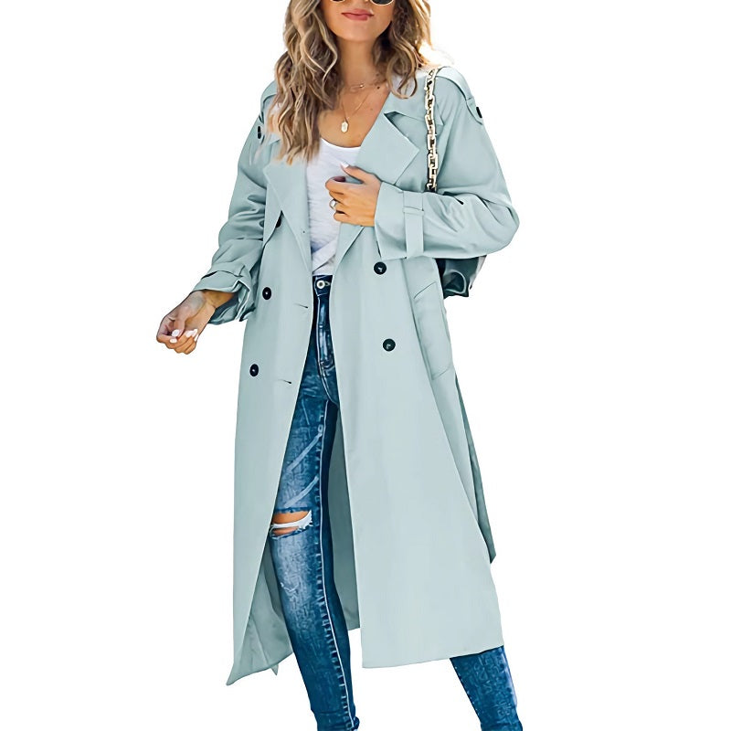 Cassandra | Elegant Women's Long Trench Coat with Modern Chic Look