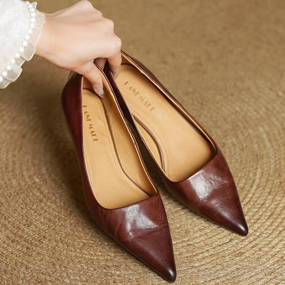 Emily | Elegant Pointed Toe Leather Pumps
