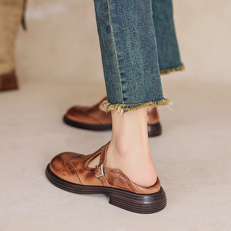 Mia | Classic Stylish Leather Mary Janes