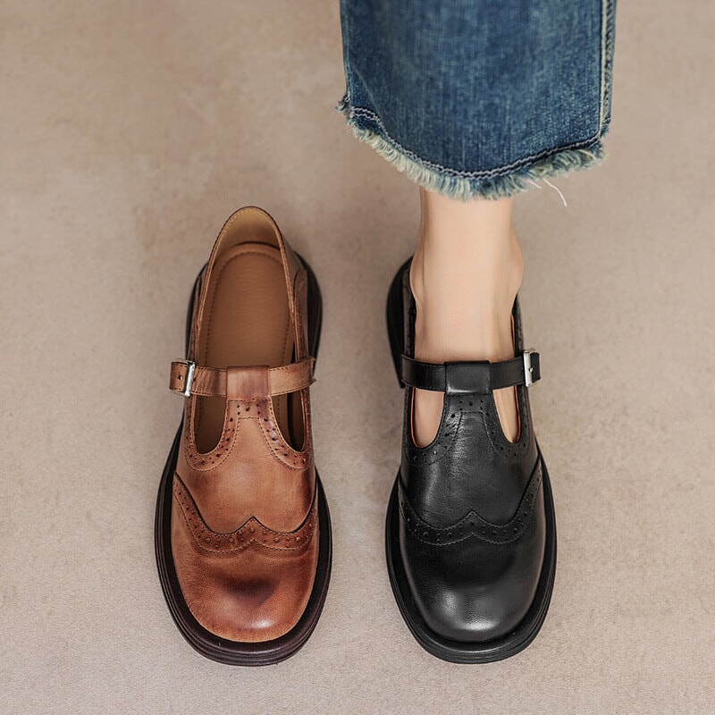 Mia | Classic Stylish Leather Mary Janes