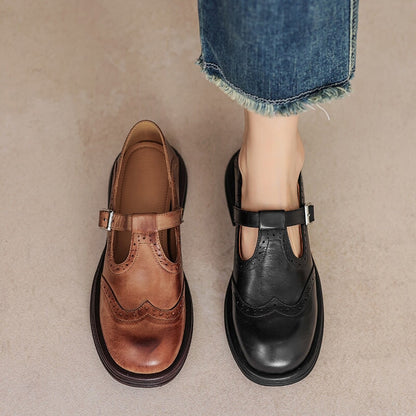 Mia | Classic Stylish Leather Mary Janes