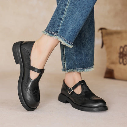 Mia | Classic Stylish Leather Mary Janes