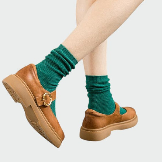 Mia | Elegant Two-Tone Leather Mary Janes