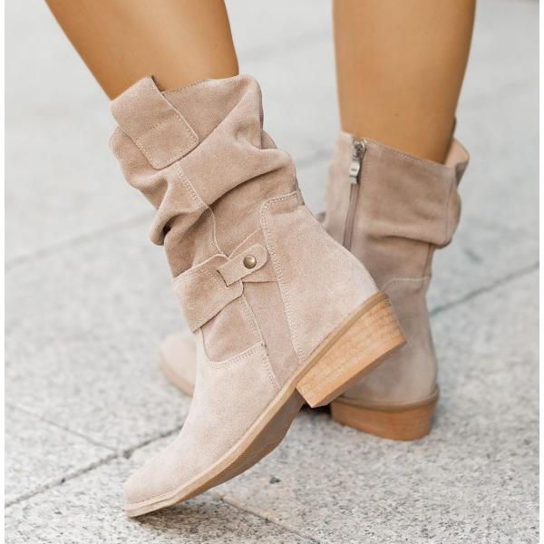 Mia | Rustic Slouchy Suede Ankle Boots
