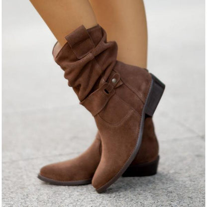 Mia | Rustic Slouchy Suede Ankle Boots