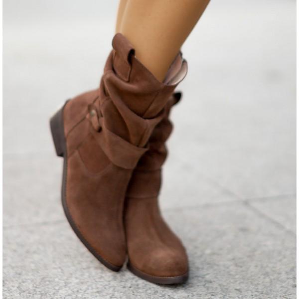 Mia | Rustic Slouchy Suede Ankle Boots