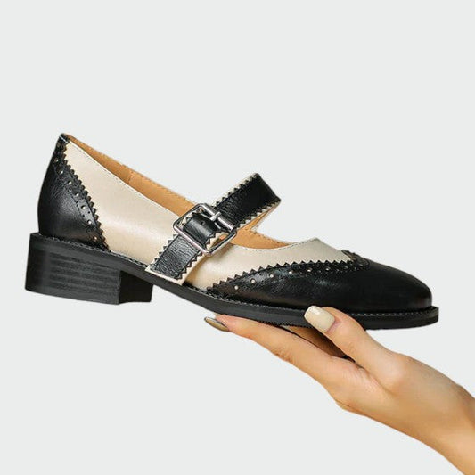Sophia | Elegant Two-Tone Leather Mary Janes