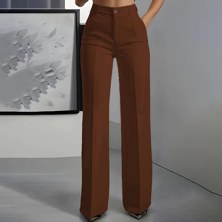 High-Waist Career Trousers