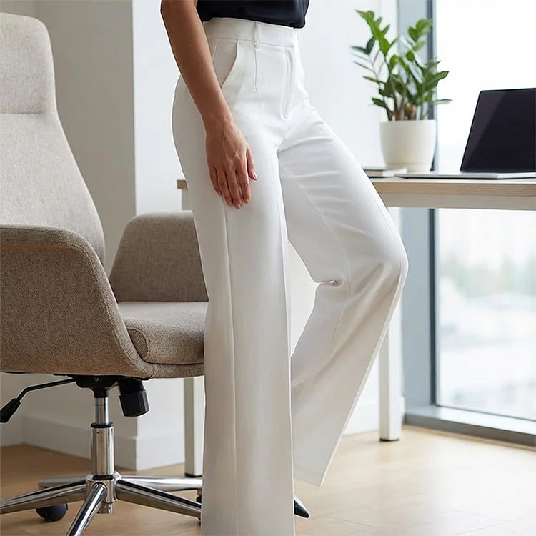 High-Waist Career Trousers